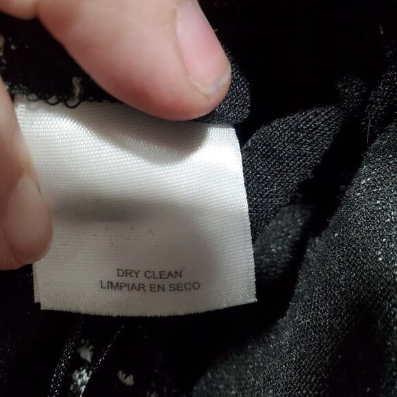 Nine West Women's Black White Fit & Flare Dress Stretch Textured 3/4 Sleeve Sz 8 - Picture 13 of 13